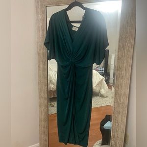 Green midi dress